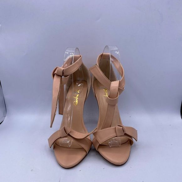 XYD Nude Open Toe Bowknot Stilettos Ankle Strap - Picture 2 of 10